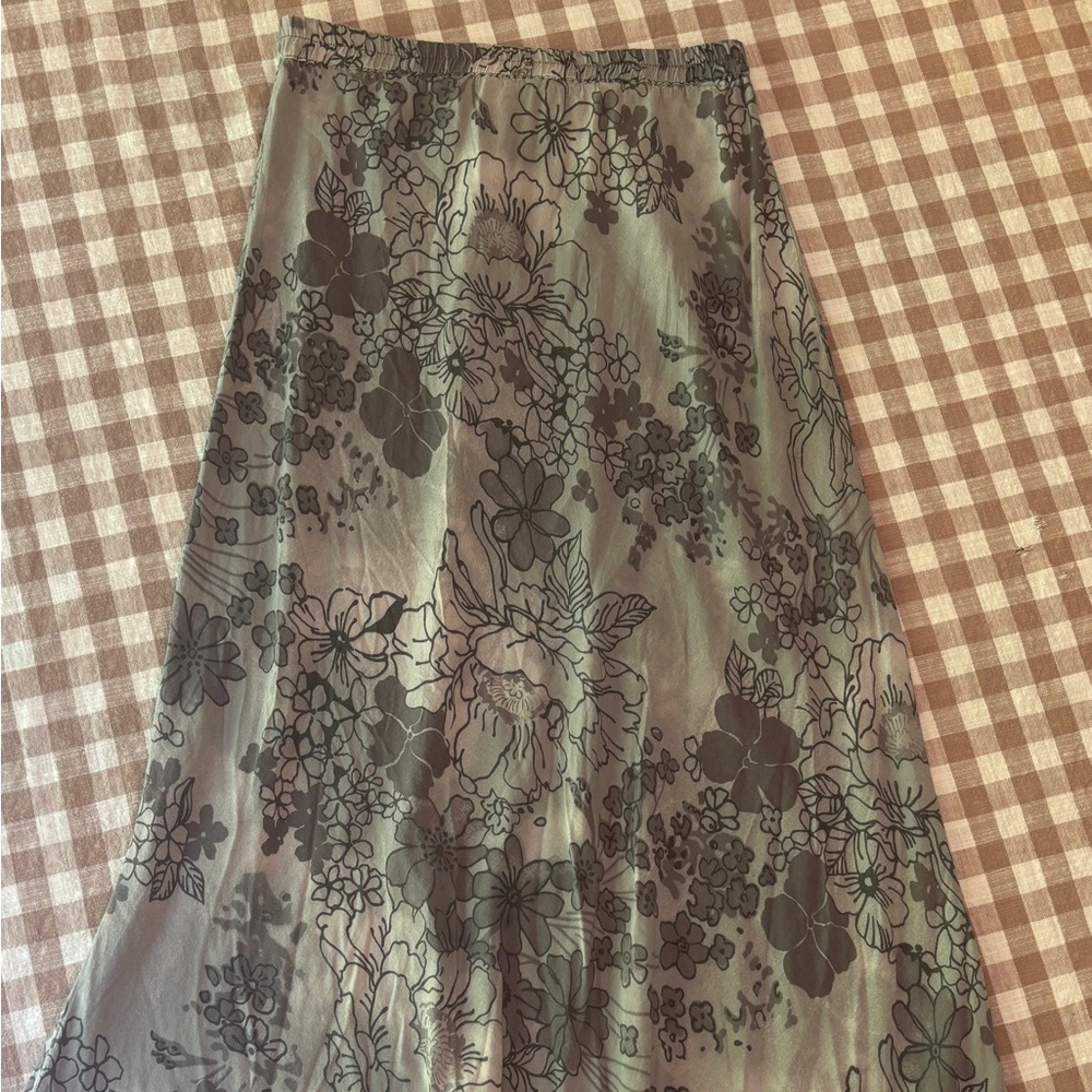 Monterey Bay Black and Gray A-Line Maxi Skirt